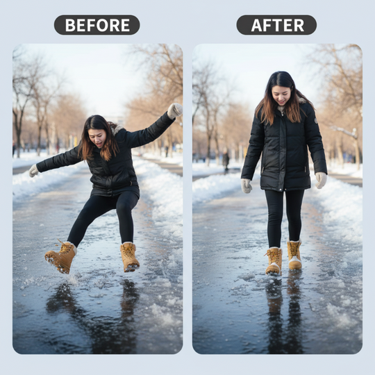 Invisible Anti-Slip 5-Spike Ice Cleats Stay Protected, No More Falls!