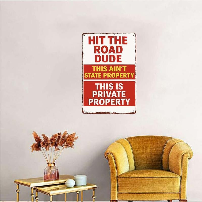 Metal Sign for Private Property Decor