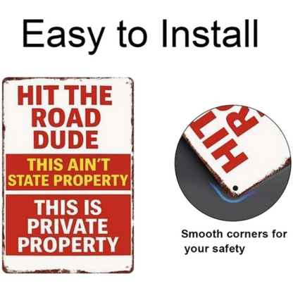 Metal Sign for Private Property Decor