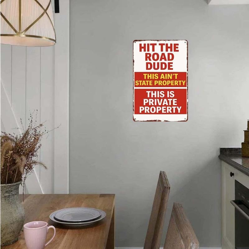 Metal Sign for Private Property Decor