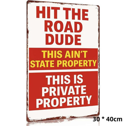 Metal Sign for Private Property Decor