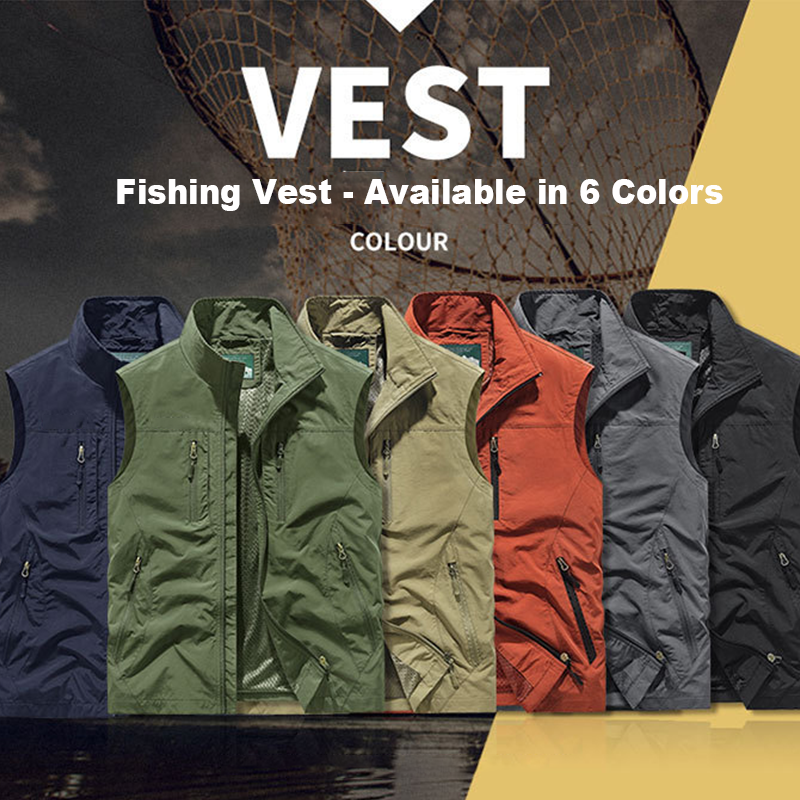 Men's Oversized Sleeveless Vest Jacket with Pockets