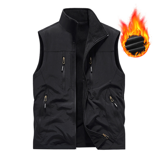 Men's Oversized Sleeveless Vest Jacket with Pockets