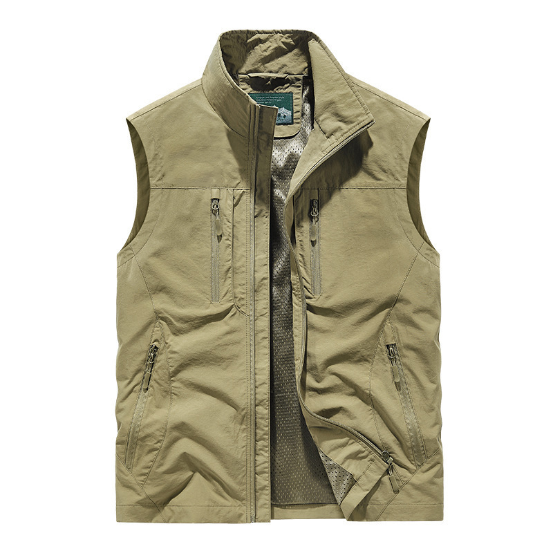Men's Oversized Sleeveless Vest Jacket with Pockets