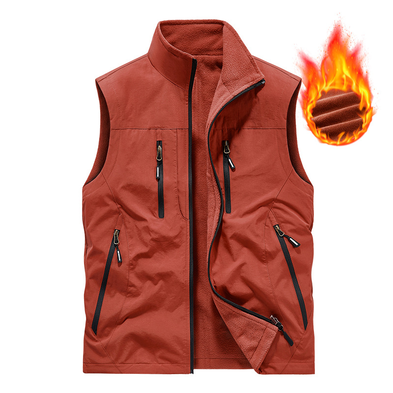 Men's Oversized Sleeveless Vest Jacket with Pockets