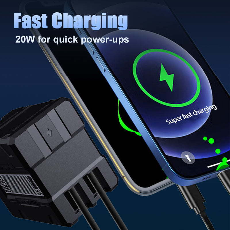 120W Retractable Fast Charger Cube