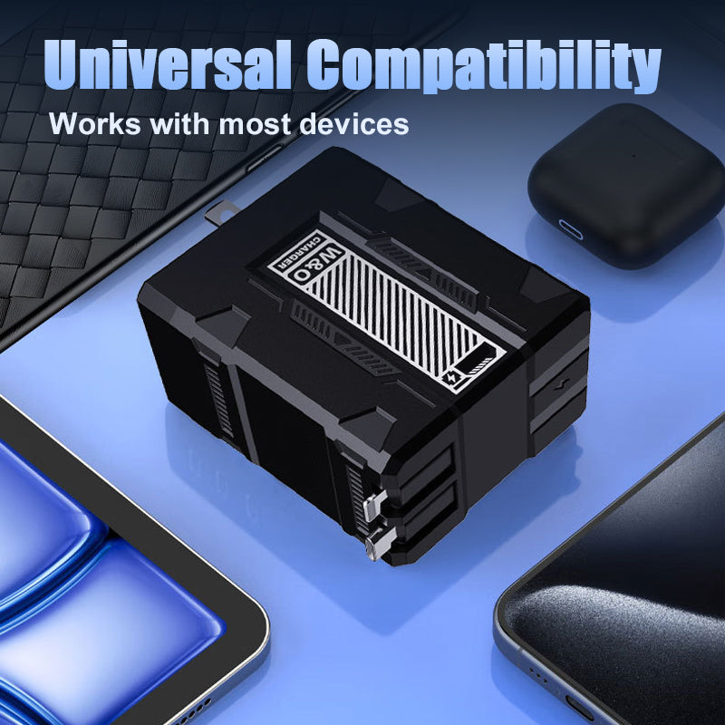 120W Retractable Fast Charger Cube