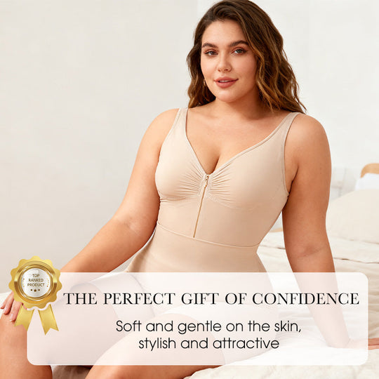 💐60% OFF 👗Women's Zip-Up Tummy Control Bodysuit – Ultra Stretch Breathable Mesh, Comfort Fit