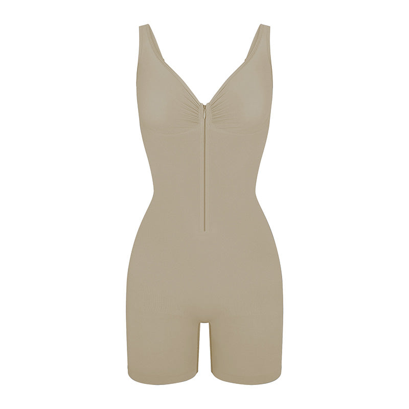 💐60% OFF 👗Women's Zip-Up Tummy Control Bodysuit – Ultra Stretch Breathable Mesh, Comfort Fit