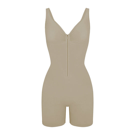 💐60% OFF 👗Women's Zip-Up Tummy Control Bodysuit – Ultra Stretch Breathable Mesh, Comfort Fit