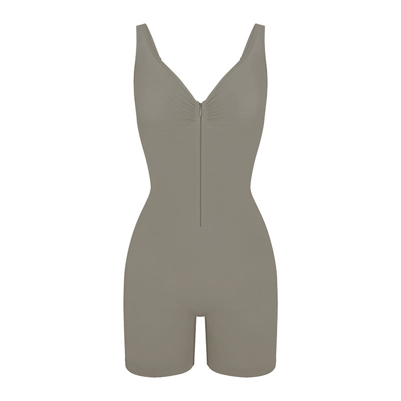 💐60% OFF 👗Women's Zip-Up Tummy Control Bodysuit – Ultra Stretch Breathable Mesh, Comfort Fit