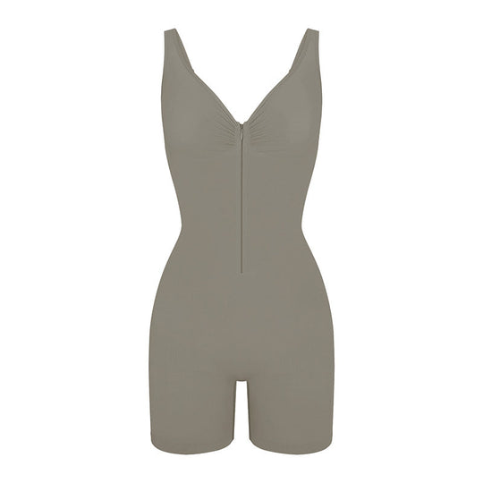 💐60% OFF 👗Women's Zip-Up Tummy Control Bodysuit – Ultra Stretch Breathable Mesh, Comfort Fit