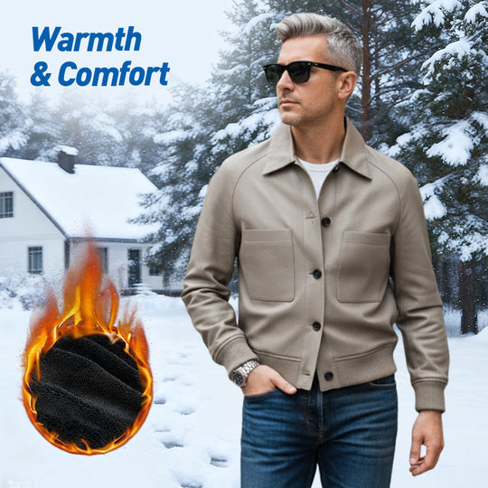 ⏰Luxusní zakázková výroba 2025💥💥Pánská klasická bunda z umělé kůže