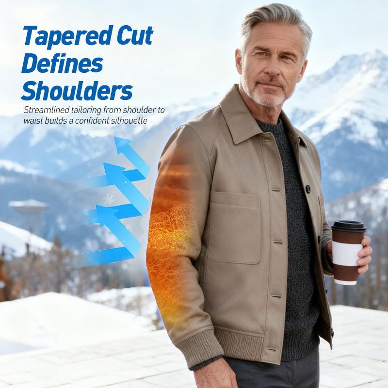 ⏰Luxusní zakázková výroba 2025💥💥Pánská klasická bunda z umělé kůže