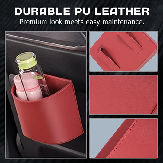 🚗 66% OFF! 🧺Leather Car Door Cup Holder – Wide‑mouth opening, easy reach for drinks & phone. Clip‑on secure fit. PU leather, tough & stylish. 🛡️✨