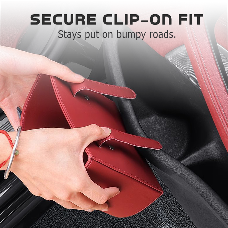 🚗 66% OFF! 🧺Leather Car Door Cup Holder – Wide‑mouth opening, easy reach for drinks & phone. Clip‑on secure fit. PU leather, tough & stylish. 🛡️✨