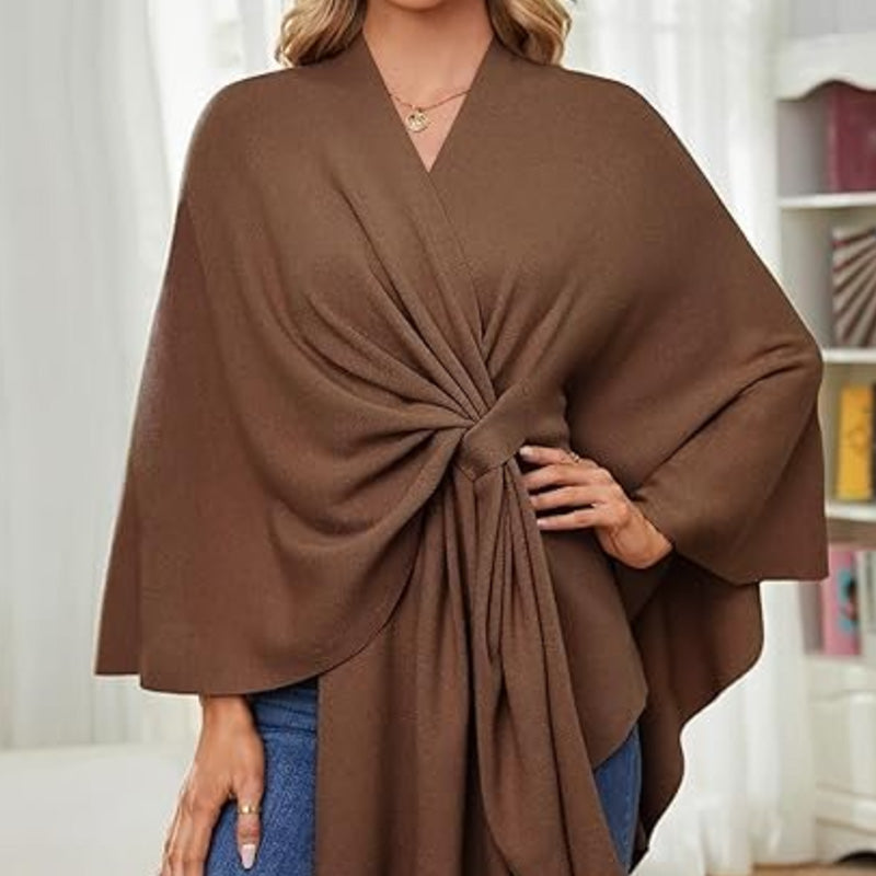 🔥Elegant Shawl Wraps Soft Open Front Poncho Sweater
