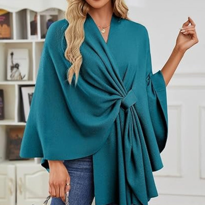 🔥Elegant Shawl Wraps Soft Open Front Poncho Sweater