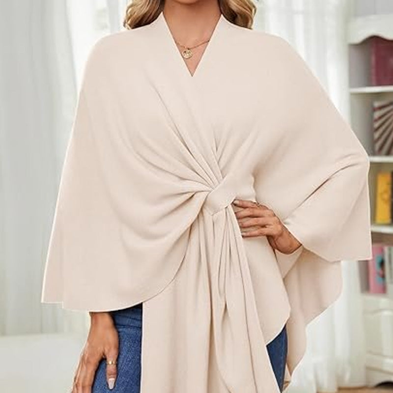 🔥Elegant Shawl Wraps Soft Open Front Poncho Sweater