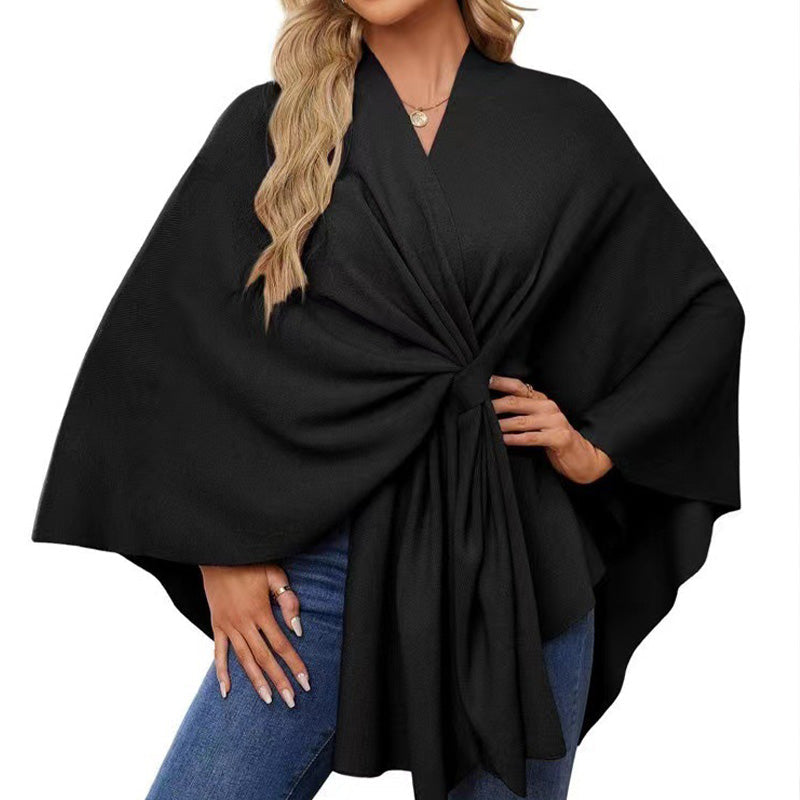 🔥Elegant Shawl Wraps Soft Open Front Poncho Sweater