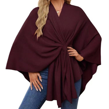 🔥Elegant Shawl Wraps Soft Open Front Poncho Sweater