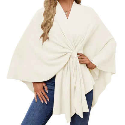 🔥Elegant Shawl Wraps Soft Open Front Poncho Sweater