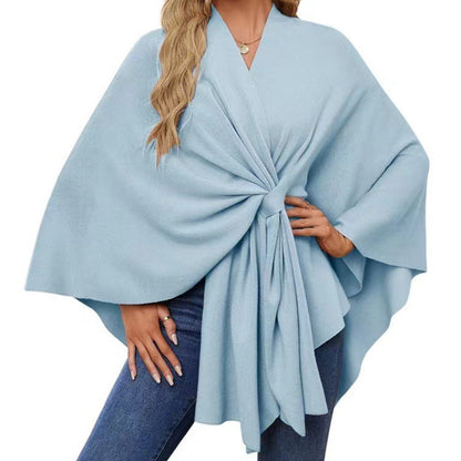 🔥Elegant Shawl Wraps Soft Open Front Poncho Sweater