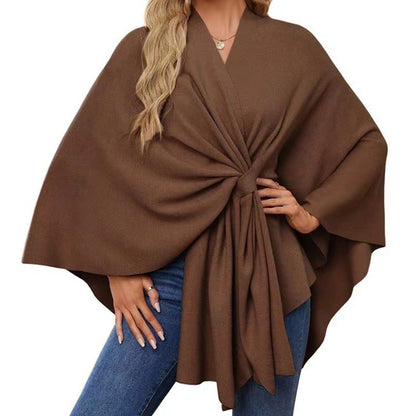🔥Elegant Shawl Wraps Soft Open Front Poncho Sweater