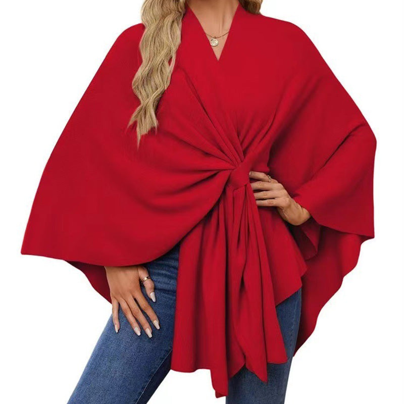 🔥Elegant Shawl Wraps Soft Open Front Poncho Sweater