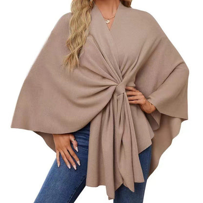 🔥Elegant Shawl Wraps Soft Open Front Poncho Sweater