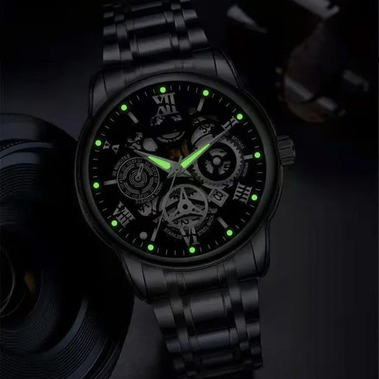 ⌚Ograniczona czasowo oferta - 50% zniżki! 🔥Męski wodoodporny zegarek mechaniczny z mechanizmem Roman Skeleton