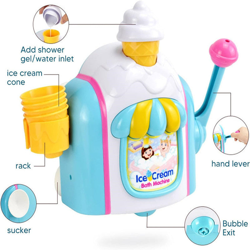 Kids Ice Cream Bubble Maker Bath Toy