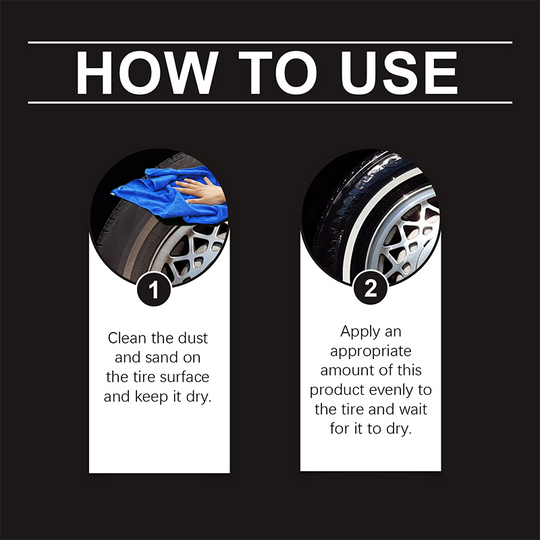 ✨ Tire wax – restores black gloss, blocks UV, repels dirt. Easy & quick!