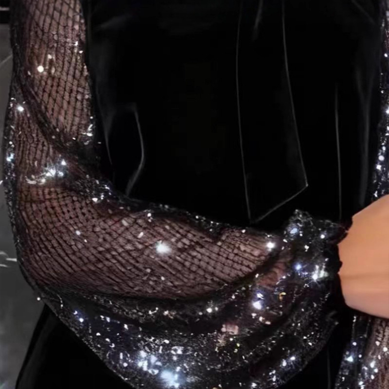 ⏳Limited-time 50% off⏰Women's Sequin Bow Tie Neck Dress✨👗