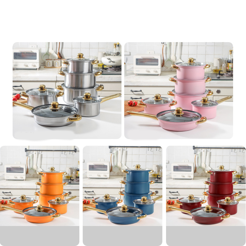 🔥Paskutinę dieną taikoma 50 % nuolaida🔥Nerūdijančio plieno nelimpančių virtuvės reikmenų rinkinys