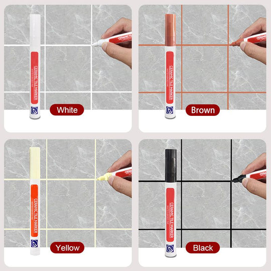 🔧 BUY 1 GET 1 FREE! 🎉 Ceramic Tile Grout Pen – Mold-Resistant, Waterproof & Permanent Finish 🛡️📦