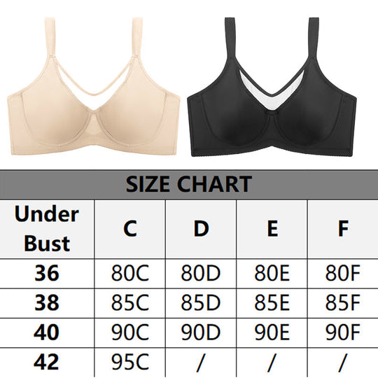 ⏳💐Hot Sale 50% OFF !!🖤Women's Elegant Sheer Full Coverage Non-padded Plus Size Bra