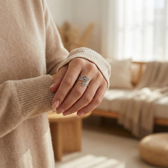 💝S925 Sterling Silver Celtic Knot Open Ring