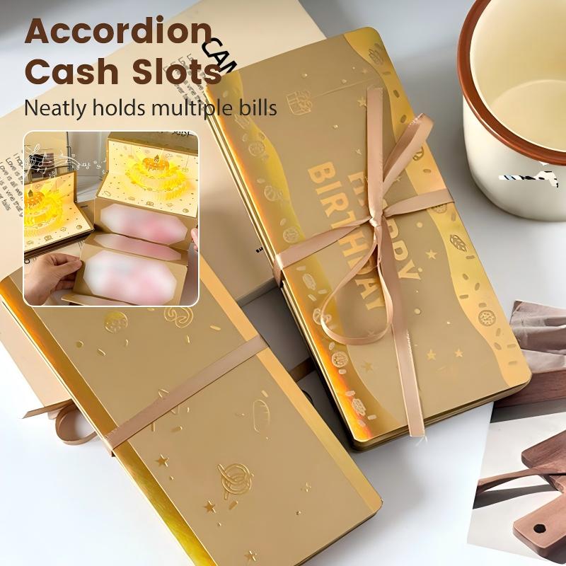 3D Pop-Up Musical Birthday Card with Money Holder