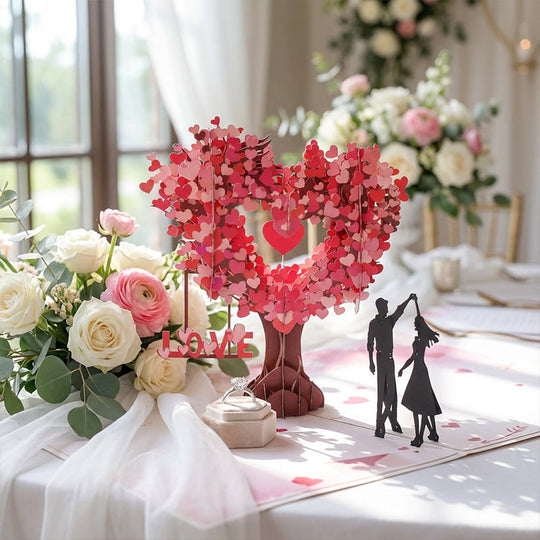 Romantic "Dancing Under the Heart Tree" 3D Greeting Card
