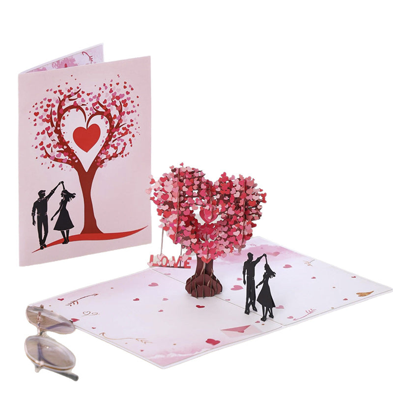 Romantic "Dancing Under the Heart Tree" 3D Greeting Card
