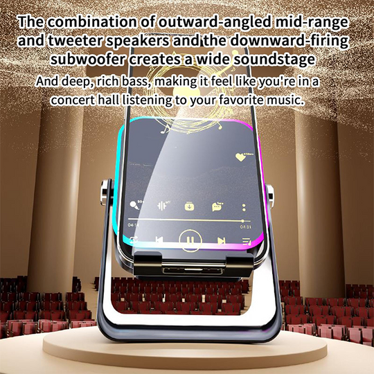 💎 50% OFF 5-IN-1 WIRELESS SPEAKER STAND! 💎 Induction Audio, Phone Holder & Ambient Light
