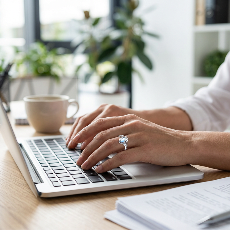 ✨Ovalni geometrijski prstan iz sterling srebra S925 s cirkonijevimi poudarki💍