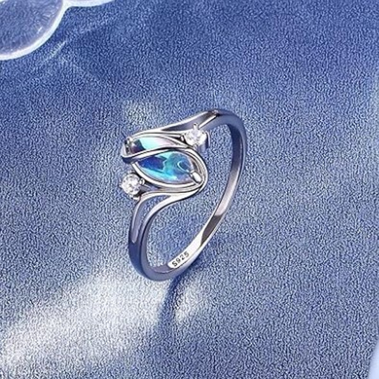 ✨Ovalni geometrijski prstan iz sterling srebra S925 s cirkonijevimi poudarki💍