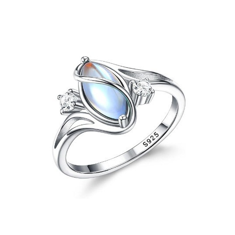 ✨Ovalni geometrijski prstan iz sterling srebra S925 s cirkonijevimi poudarki💍