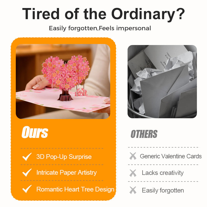 3D Valentine's Da Heart Tree Greeting Card