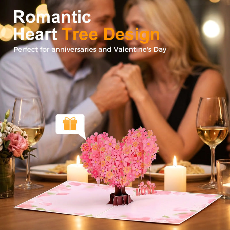 3D Valentine's Da Heart Tree Greeting Card