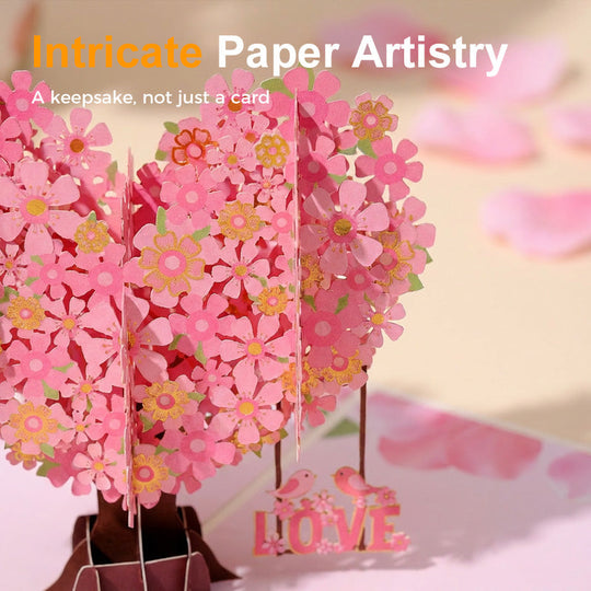 3D Valentine's Da Heart Tree Greeting Card
