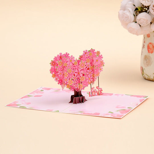 3D Valentine's Da Heart Tree Greeting Card