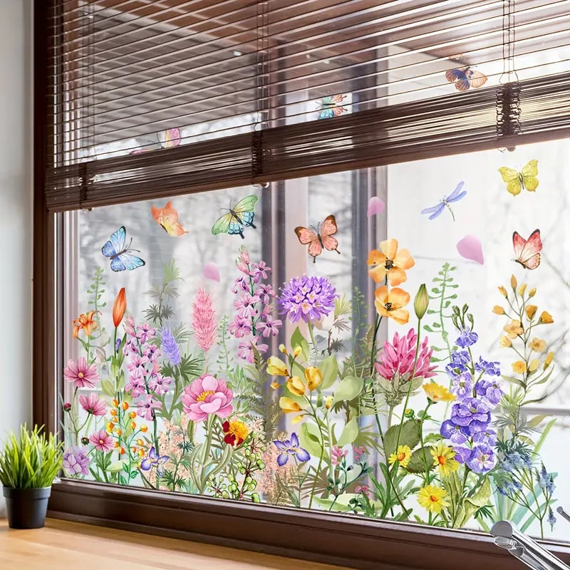 💐Colorful Floral Bouquet Window Sticker🖼️